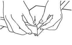 Joining mitered wood picture frame corners with plastic wedges and glue