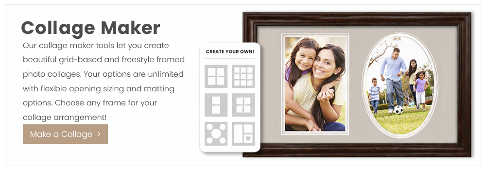 Custom 3-opening white mat board cut to fit a horizontal triple collage picture frame