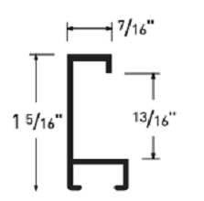 Metal 117 Graphite Metal Picture Frame - SKU N117-10 Profile View